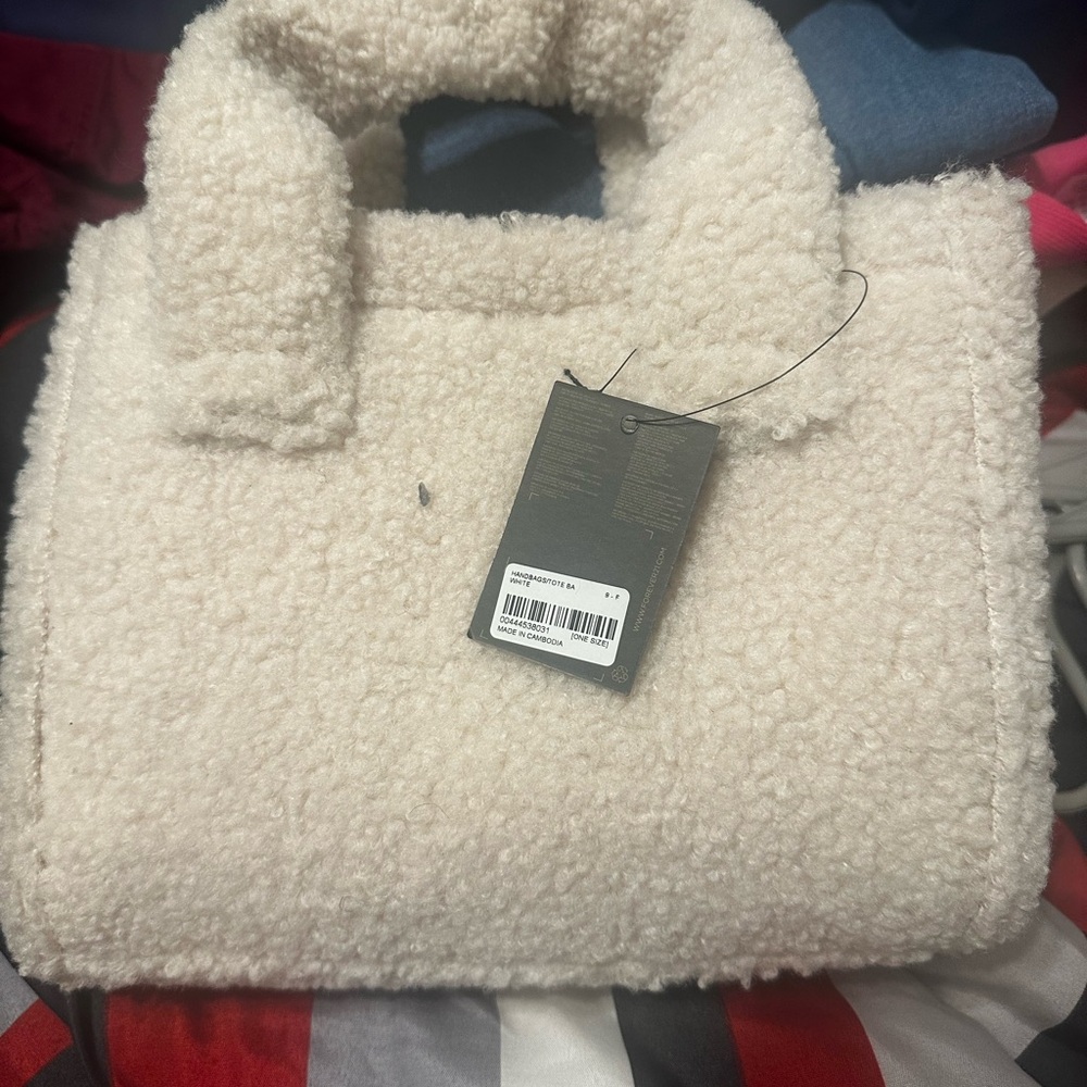 Forever 21 Cream Sherpa Mini Bag